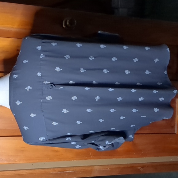 TORRID* Harper 3/4 sleeve Georgette cactus print gray 2pkt button front blouse - Picture 7 of 11